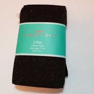 Copper Key Fashion Tights pack of 2 Gold Black